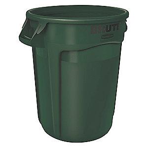 Rubbermaid BRUTE 20 gal. Round Open Top Utility Trash Can, 23"H, Green