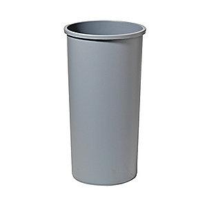 Rubbermaid Untouchable 22 gal. Round Open Top Utility Trash Can, 30-1/8"H, Gray