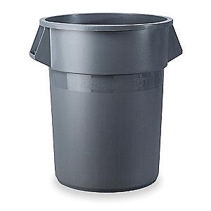 Rubbermaid BRUTE 10 gal. Round Open Top Utility Trash Can, 17"H, Gray