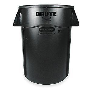 Rubbermaid BRUTE 44 gal. Round Open Top Utility Trash Can, 31-1/2"H, Black