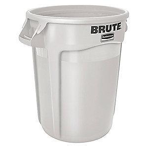 Rubbermaid BRUTE 32 gal. Round Open Top Utility Trash Can, 27-3/4"H, White