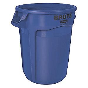 Rubbermaid BRUTE 32 gal. Round Open Top Utility Trash Can, 27-3/4"H, Blue