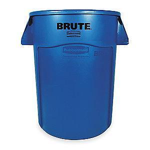 Rubbermaid BRUTE 44 gal. Round Open Top Utility Trash Can, 31-1/2"H, Blue
