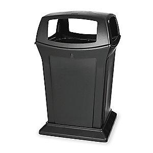 Rubbermaid Ranger 45 gal. Square Canopy Top Utility Trash Can, 41-1/2"H, Black
