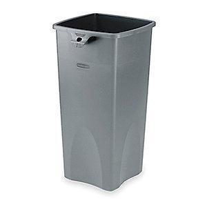 Rubbermaid Slim Jim 23 gal. Square Open Top Utility Trash Can, 30-7/8"H, Gray