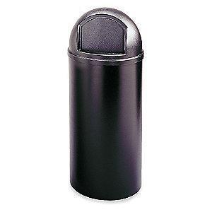 Rubbermaid Marshal 25 gal. Round Dome Top Utility Trash Can, 42"H, Black