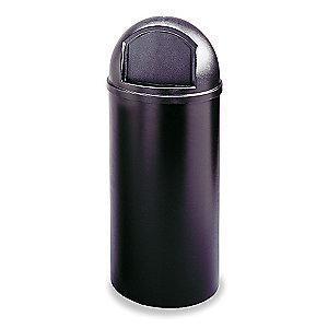 Rubbermaid Marshal 15 gal. Round Dome Top Utility Trash Can, 36-1/2"H, Black