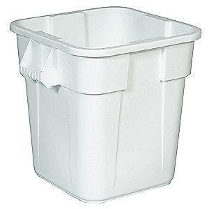 Rubbermaid BRUTE 28 gal. Square Open Top Utility Trash Can, 22-1/2"H, White