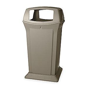 Rubbermaid Ranger 65 gal. Square Canopy Top Utility Trash Can, 49-1/4"H, Beige