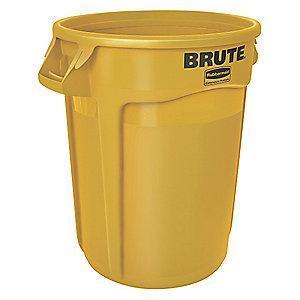 Rubbermaid BRUTE 20 gal. Round Open Top Utility Trash Can, 23"H, Yellow