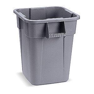 Rubbermaid BRUTE 40 gal. Square Open Top Utility Trash Can, 28-3/4"H, Gray