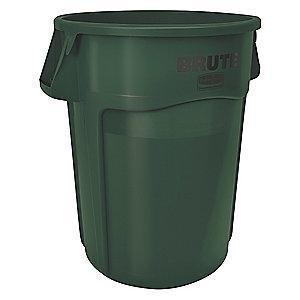 Rubbermaid BRUTE 44 gal. Round Open Top Utility Trash Can, 31-1/2"H, Green