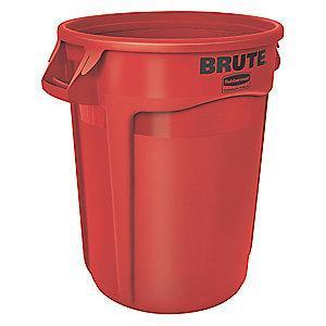 Rubbermaid BRUTE 32 gal. Round Open Top Utility Trash Can, 27-3/4"H, Red