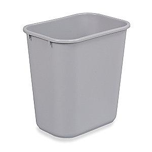 Rubbermaid 10 gal. Rectangular Open Top Utility Trash Can, 19-7/8"H, Gray