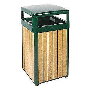 Rubbermaid Regent 29 gal. Square Canopy Top Decorative Trash Can, 37"H, Green