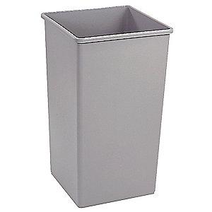 Rubbermaid 35 gal. Square Drop Top Decorative Trash Can, 34"H, Gray