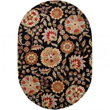 Artistic Anderson Black Wool 6' x 9' Oval Area Rug