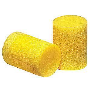 3M 33dB Disposable Cylinder-Shape Ear Plugs; Uncorded, Yellow, L