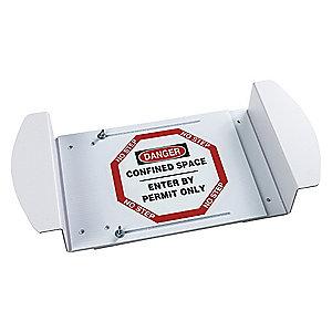 Brady Confined Space, Danger, Polyester, 30-1/2" x 42", Adhesive Surface
