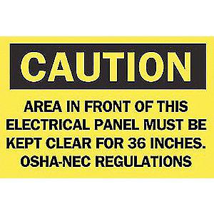 Brady Electrical Hazard, Caution, Plastic, 7" x 10"