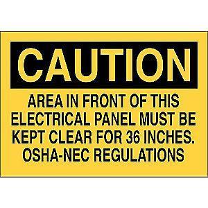 Brady Electrical Hazard, Caution, Fiberglass, 7" x 10"