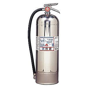 Kidde Water Fire Extinguisher, 2.5 gal. Capacity and 55 sec. Discharge Time