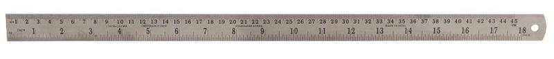 Duratool 18" (450mm) Stainless Steel Ruler with Metric/Imperial Marking, Satin