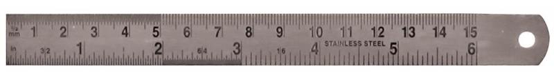 Duratool 6" (150mm) Stainless Steel Ruler with Metric/Imperial Marking, Satin