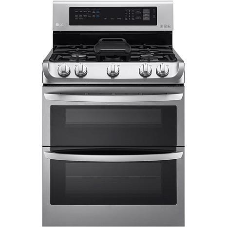 LG 6.3 Cu. Ft. Free-Standing Gas Double Oven with Griddle Plate