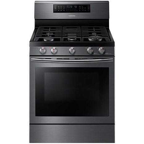 Samsung 30" 5.8 cu. ft Gas Flex Duo Oven - Black Stainless