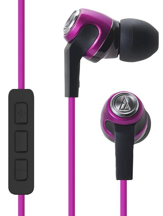 Audio-Technica SonicFuel In-Ear Headphones with Mic & Volume Control - Pink