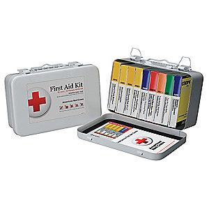American First Aid Kit, Metal Case, Workplace, 10 People Served