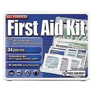 First Aid Only First Aid Kit, Plastic Case, General Use, 5 People Served