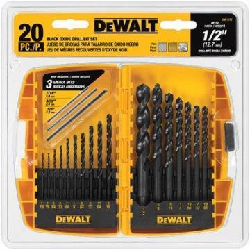 DeWalt Metal Drill Bit Set, Black Oxide, 20-Pc.