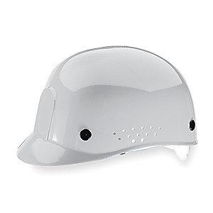 MSA White Polyethylene Bump Cap, Perforated Sides, Fits Hat Size: 6-1/2 to 8