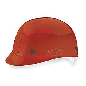 MSA Red Polyethylene Bump Cap, Perforated Sides, Fits Hat Size: 6-1/2 to 8
