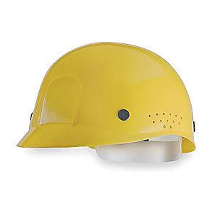 MSA Yellow Polyethylene Bump Cap, Perforated Sides, Fits Hat Size: 6-1/2 to 8
