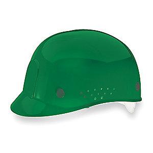 MSA Green Polyethylene Bump Cap, Perforated Sides, Fits Hat Size: 6-1/2 to 8