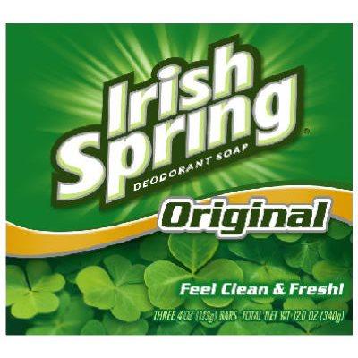 Colgate-Palmolive Irish Spring Bath and Body Soap, Original Scent, 3.75-oz., 3-P