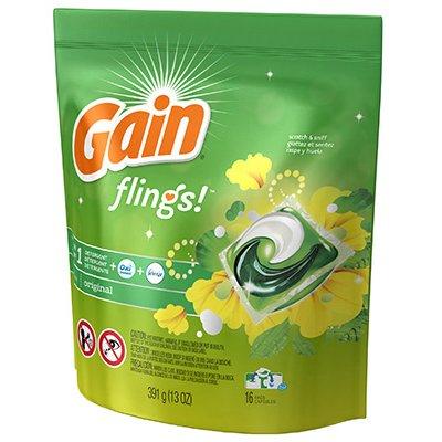 Gain Flings Detergent Plus Oxi Boost, Original Scent, 16-Ct.