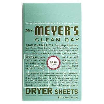 Mrs. Meyer's Clean Day Dryer Sheets, Basil, 80-Ct.