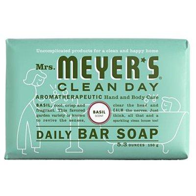 Mrs. Meyer's Clean Day Hand & Bath Soap, Basil, 5.3-oz. Bar