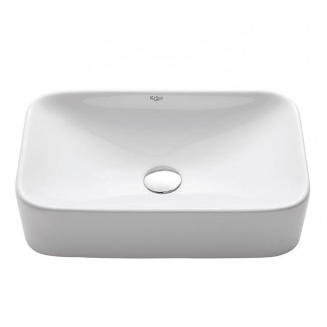 Kraus Rectangular Ceramic Bathroom Sink in White