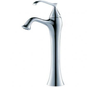 Kraus Ventus Single-Lever Vessel Bathroom Faucet with Pop-Up Drain in Chrome Finish