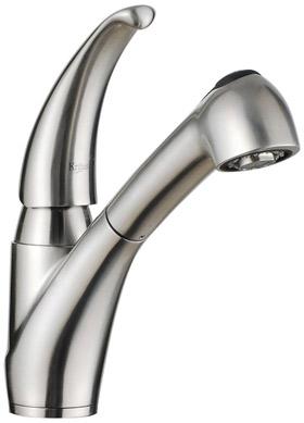 Kraus Single Lever Stainless Steel Pull Out Kitchen Faucet
