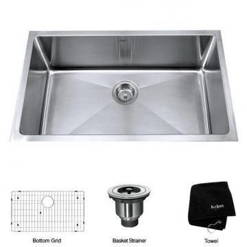 Kraus 32" Undermount Single Bowl 16 gauge Stainless Steel Kitchen Sink
