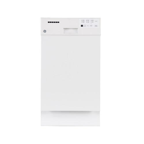 GE 18" Built-In Dishwasher with Stainless Steel Tub in White