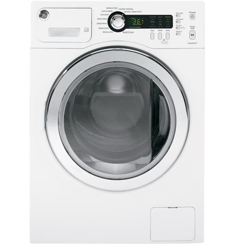 GE 2.6. cu. ft. capacity Front Load Washer in White On White
