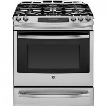 GE 5.0 cu. ft. Slide-In Self-Cleaning Convection Gas Range in Stainless Steel