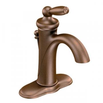 Moen Brantford 4-inch Single-Handle Low-Arc Bathroom Faucet in Oil Rubbed Bronze Finish